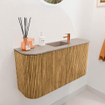 Mondiaz JOYA-DLUX 83.2cm toiletmeubel - ronding links en rechts kleur Oak - Wastafel FAYE positie Midden 1 kraangat kleur Saba. SW1424219