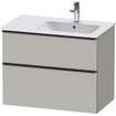 Duravit D-neo Meuble sous vasque 81x46.2x62.5cm 2 tiroirs Gris béton mat SW641398