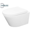 Wiesbaden Vesta WC suspendu rimless avec abattant Vesta softclose et quick release brillant blanc SW65812