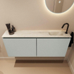 MONDIAZ TURE-DLUX meuble WC 120 cm Greey. Lavabo EDEN Ostra position droite. Avec 1 trou de robinet. SW1104891