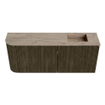 Mondiaz JOYA-DLUX 101.6cm meuble de toilette - arrondi gauche couleur Shadow - Vasque FAYE position Droite Sans trou de robinet couleur Arena. SW1424837
