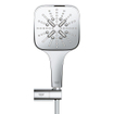 GROHE Rainshower SmartActive 130 Cube Ensemble douchette - 3 types de jets - carré - avec support - réglable - flexible lisse - 150cm - chrome SW471475