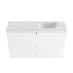 MONDIAZ TURE-DLUX Meuble toilette - 80cm - Talc - EDEN - vasque Opalo - position droite - sans trou de robinet SW1104102