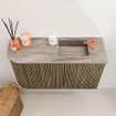Mondiaz JOYA-DLUX Meuble de toilette 71,6cm - arrondi gauche couleur Dusk - Vasque FAYE position Droite 1 trou de robinet couleur Oza. SW1426008