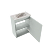 MONDIAZ TURE-DLUX Meuble toilette - 40cm - Greey - EDEN - vasque Glace - position centrale - sans trou de robinet SW1103271