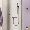 Grohe precision start Mitigeur douche - entraxe =15cm - thermostatique - sans inversuer - avec raccordement - Noir mat SW924682