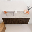 Mondiaz JOYA-DLUX 80cm toiletmeubel - kleur Walnut - Wastafel FAYE positie Links 1 kraangat kleur Glace. SW1422359