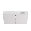 MONDIAZ TURE-DLUX meuble WC 100 cm Cale. EDEN lavabo Opalo position droite. Sans trou de robinet. SW1104245
