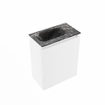 MONDIAZ TURE-DLUX Meuble de toilettes 40 cm Talc. EDEN lavabo Lava position gauche. Avec 1 trou de robinet. SW1103589