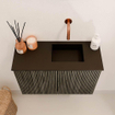 Mondiaz JOYA 60cm toiletmeubel - kleur Shadow - Wastafel FAYE positie Rechts Zonder kraangat kleur Urban. SW1421502