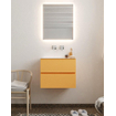 MONDIAZ VICA Badkamermeubelset - 60cm - onderkast ocher - 2 lades - wastafel cloud midden - zonder kraangat - LED spiegel - XL versie 60cm hoog SW1096583