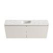 MONDIAZ TURE-DLUX Meuble toilette - 120cm - Linen - EDEN - vasque Ostra - position centrale - sans trou de robinet SW1104949