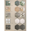 Zyx Amazonia Vloer- en wandtegel met decor 14x14cm 9mm gerectificeerd R9 porcellanato Tropic Grey SW795693
