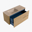 Mondiaz CIRO-DLUX Badkamermeubelset - 110x45x50cm - Solid surface wastafel Saba - 1 wasbak Links - 1 kraangat - 2 lades - Oak SW1531180