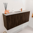 Mondiaz JOYA-DLUX 90cm meuble de salle de bains - couleur Walnut - Vasque FAYE position Milieu 1 trou de robinet couleur Glace. SW1422349