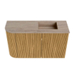 Mondiaz JOYA-DLUX 71.6cm meuble de toilette - arrondi gauche couleur Chêne - Vasque FAYE position Droite Sans trou de robinet couleur Saba. SW1424189