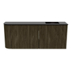 Mondiaz JOYA 101.6cm meuble de salle de bains - arrondi gauche couleur Shadow - Vasque FAYE position Droite Sans trou de robinet couleur Urban. SW1421517
