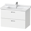 Duravit XBase Wastafelonderkast 80x46.8x56cm Standaard greep met softclose spaanplaat wit Mat SW420617