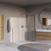 BRAUER Orion Paroi de douche fixe - 90x200cm - verre transparent - revêtement en verre - chrome brillant SW1476006