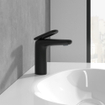 Villeroy & Boch Antao ensemble de robinet à une poignée - avec bonde clic clac - noir mat SW974159