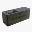Mondiaz CIRO-DLUX Ensemble de meubles de salle de bains - 130x45x50cm - lavabo en solid surface Lava - 1 vasque à gauche - sans trous de robinet - 4 tiroirs - Shadow SW1532280