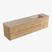Mondiaz CIRO-DLUX Badkamermeubelset - 190x45x50cm - Solid surface wastafel Saba - 1 wasbak Rechts - zonder kraangaten - 4 lades - Oak SW1531212
