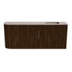 Mondiaz JOYA-DLUX 101.6cm toiletmeubel - ronding links kleur Walnut - Wastafel FAYE positie Rechts 1 kraangat kleur Arena. SW1424370