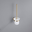 FugaFlow Eccelente Ensemble d'accessoires WC - porte-rouleau de papier toilette avec couvercle - brosse WC - crochet à serviette - laiton brossé PVD (or) SW1450795