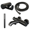 Brauer Black Edition Robinet baignoire - avec set douchette - douchette stick 1 jet - bouton lisse - noir mat SW716125