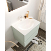 Mondiaz VICA ensemble de meuble de salle de bain - 60cm - meuble sous lavabo greey - 2 tiroirs - lavabo moon milieu - 1 trou de robinet - miroir LED - version XL 60cm de haut SW1098077