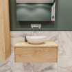 MONDIAZ LUSH Ensemble de meuble salle de bain - 80cm - 1 tiroir - lavabo BARCO - vasque centrale - 0 trous de robinet - chêne blanchi SW409512