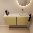MONDIAZ TURE-DLUX Meuble toilette - 100cm - Oro - EDEN - vasque Ostra - position droite - sans trou de robinet SW1104975