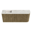 Mondiaz JOYA-DLUX 101.6cm toiletmeubel - ronding rechts kleur Dusk - Wastafel FAYE positie Links Zonder kraangat kleur Ostra. SW1423417