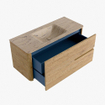 Mondiaz CIRO-DLUX Ensemble de meubles de salle de bains - 110x45x50cm - Plan vasque solid surface Arena - 1 lavabo central - 1 trou de robinet - 2 tiroirs - Chêne SW1531335