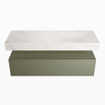 MONDIAZ ALAN - DLUX Ensemble meuble de salle de bains - 130cm - meuble bas - Army - 1 tiroir - lavabo suspendu - vasque à droite - 0 trous de robinet - Ostra SW807553