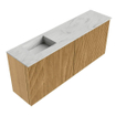 Mondiaz JOYA-DLUX 100cm toiletmeubel - kleur Oak - Wastafel FAYE positie Links Zonder kraangat kleur Opalo. SW1422171