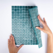 The Mosaic Factory Amsterdam carrelage mosaïque 32.2x32.2cm pour mur et sol intérieur et extérieur carré verre bleu/vert SW62103