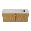Mondiaz JOYA-DLUX 90cm toiletmeubel - kleur Oak - Wastafel FAYE positie Rechts Zonder kraangat kleur Opalo. SW1422136