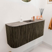Mondiaz JOYA-DLUX 93.2cm toiletmeubel - ronding links en rechts kleur Shadow - Wastafel FAYE positie Midden 1 kraangat kleur Oza. SW1425088