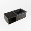 MONDIAZ BUKLA meuble de salle de bain 100cm avec module ouvert 40 couleur Marron Foncé avec 1 tiroir. Lavabo CLOUD à droite 0 trous de robinet couleur Urban. SW1382055