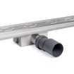 BRAUER Caniveau de douche - cadre d'étanchéité - 80x7x6.7cm - à fond creux - sortie latérale - inox SW6706