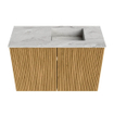 Mondiaz JOYA-DLUX 60cm toiletmeubel - kleur Oak - Wastafel FAYE positie Rechts 1 kraangat kleur Glace. SW1421967