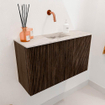 Mondiaz JOYA-DLUX 70cm toiletmeubel - kleur Walnut - Wastafel FAYE positie Midden Zonder kraangat kleur Nata. SW1424493