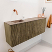 Mondiaz JOYA-DLUX Meuble de salle de bains 111.6cm - arrondi droit couleur Dusk - Vasque FAYE position Gauche Sans trou de robinet couleur Arena. SW1425787