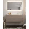 Mondiaz VICA ensemble de meuble de salle de bain - 120cm - meuble sous-vasque fumée - 2 tiroirs - lavabo lune droite - 1 trou de robinet - version XL 60cm haut SW1089741