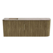 Mondiaz JOYA-DLUX 111.6cm meuble de salle de bains - arrondi droit couleur Dusk - Vasque FAYE position Gauche 1 trou de robinet couleur Arena. SW1425776