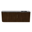 Mondiaz JOYA-DLUX Meuble de salle de bains 111.6cm - arrondi gauche couleur Walnut - Vasque FAYE position Droite Sans trou de robinet couleur Lava SW1422498