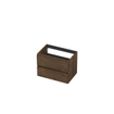 INK Wastafelonderkast - 70x45x52cm - 2 lades - greeploos - met houten keerlijst - MDF - Chocolate SW493533