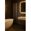 Hotbath &MORE Radiateur sèche-serviettes - 57x115cm - rond - 3 barres - vertical - avec interrupteur - cuivre brossé PVD SW1245715