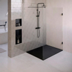 BRAUER Asteroid Receveur de douche 100x140 incl. antidérapant et antibactérien marbre de synthèse noir mat SW543415